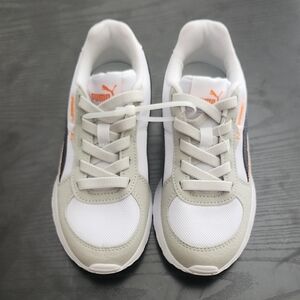Puma Kids Sneakers - White, Gray, and Orange